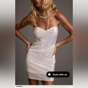 12th tribe Celeste White and Silver Sequin Mini Dress
